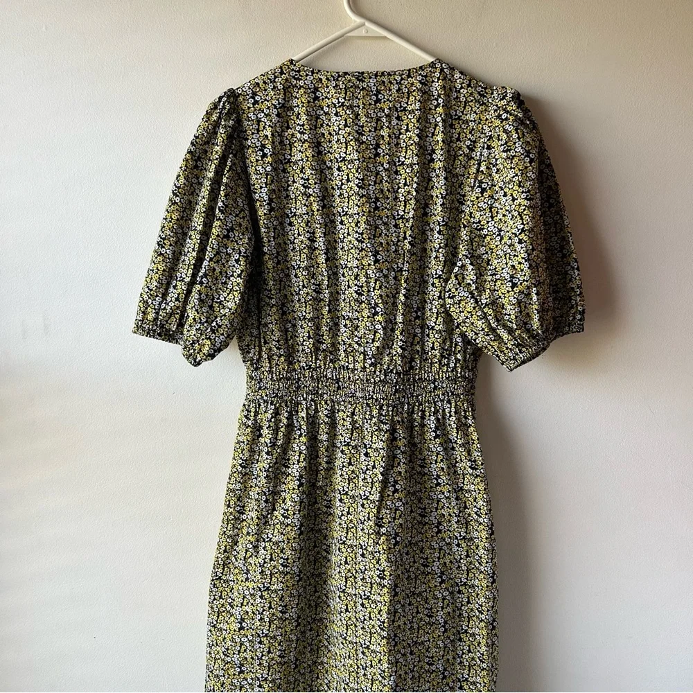 JUST Female Dove Midi Dress Black Yellow Floral Print M